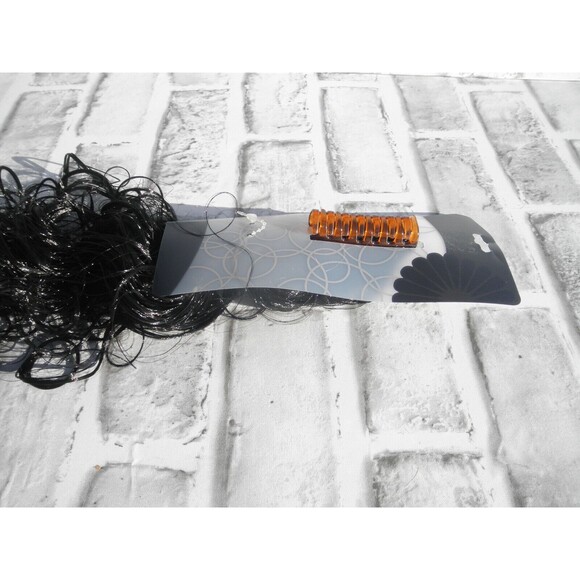 NEW JUST BASIC SYNTHETIC BLACK JAW CLAW CLIP CURLY PONY TAIL HAIR EXTENSION 11" - Picture 3 of 7